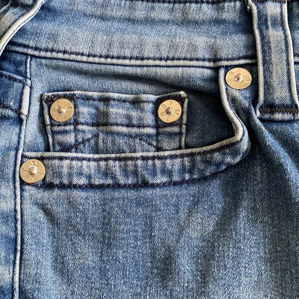 True Religion Halle Mid Rise Super Skinny Stretch no flap Midnight Frost wash - Picture 8 of 16
